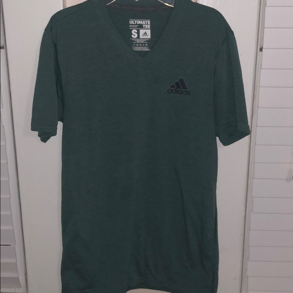 Adidas Ultimate V-neck Tee Green Womens Size Small